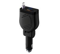 YIGZYCN 120W Retractable Car Charging Adapter 4 In 1 Fast Car Phone Charging Adapter With Cord USB C Car Adapter For Phone Tablet Laptop Devices