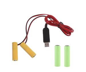 YIGZYCN 2 in 1 AA Battery Eliminator USB Power Supply 3V LR6 AA Battery Replacement for Watch Toy Camera Christmas Strip Lights