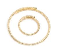 [YIGZYCN] 2 Pcs Waterproof Wrap Bracelet Opening Bangle Fashionable Cuff Bracelet Elastic Necklace Wrist Accessories Alloy Material