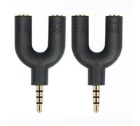 YIGZYCN 2PCS 3.5mm TRRS Headphone Microphone Splitter Adapter For 3.5mm Headphones Standard Devices Various Laptops