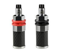 YIGZYCN 2pcs Speaker Binding Post Replacement Video Cable Plugs Connector For 4mm Banana Plug Sockets Carbon Fiber Copper Rhodium Plated HIFI Speaker Welding Free For 4mm Banana Socket