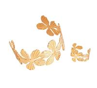 YIGZYCN 2Pcs Stylish Floral Designs Rings Set with Size Adjustable Feature for Personalize Styles Adjustable Floral Pattern Jewelry Set