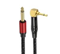 YIGZYCN 3.5mm to 6.35mm 90 Degree Right Angled Cable for Electric Guitar Bass Mixers 6.35mm Connector Long Elbow Wire Bass Guitar Cable