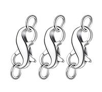 [YIGZYCN] 3pcs 8 Shaped Lobster Clasp Double Sided Silver Golden Bracelet Necklace Closure Connector Repair Kit Lobster Clasp Lock 3 Pieces Lobster Clasp Double Lovers Lobster Clasp Lock