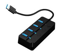 YIGZYCN 4 Port/7 Port Multi USB Splitter Hubs USB3.0 Hubs For Laptop Keyboard USB Data Hubs Splitter With Individual Switches Travel Friendly USB Hub