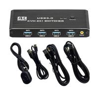 YIGZYCN 4K HDTV KVM Switcher for Two Computers Sharing 1 Display Peripherals and USB Hub Including Not Need Driver USB Sharing