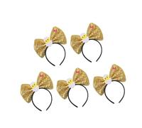 YIGZYCN 5Pcs Sparkling Sequins Headbands Bowknot Hairband Party Headwears For Women Girl Christmas Birthday Party Photography Party Wear