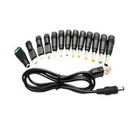 YIGZYCN 5V USB To 5.5x2.1mm Power Cable USB Power Charging Adapter Plug Adapter With 13 Interchangeable Connectors For Speakers