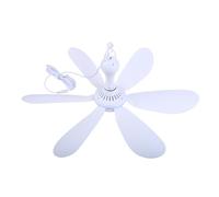 YIGZYCN 6Blades 20" 12V Ceiling Fan 5.5x2.1mm Hanging Fan With 2.9m Cable For Camping Tent Outdoor Home No Switches