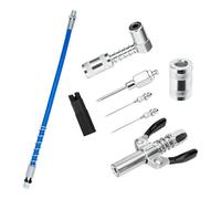YIGZYCN 7Pcs Grease Coupler Accessories Set with 12Inch Hose 90 Degree Adapter Needle Dispenser Cap for 1 / 8Inch Tool Grease Fittings and Tip