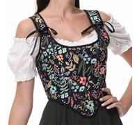 YIGZYCN Adjustable Straps Overbust Corset Vintage Victorian Flower Body Shaper Bustier