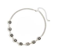 YIGZYCN Alloy Black Diamonds Necklace Geometric Beads Easy to Clean Tarnish Resistant Suitable for Long Lasting Shines Black Diamonds Necklace