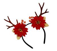 YIGZYCN Antlers Flower Headband Christmas Headwear Christmas Party Photo Props Party Headwear Cosplay Accessories Elegant Hair Accessories For Women Girls Bulk Teens