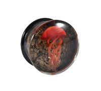 YIGZYCN Artistic Jellyfish Glass Ear Plugs with Black Base and Multicolor Highlight Perfect for Piercing Enthusiasts Present Glass Ear Augmenter