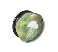 YIGZYCN Artistic Jellyfish Glass Ear Plugs with Black Base and Multicolor Highlight Perfect for Piercing Enthusiasts Present Glass Ear Augmenter