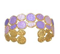 YIGZYCN Artistic Painted Adjustable Cuff Flexible Stainless Steel Accessory for Women & Men Outfits Fashionable Women ' s Wrist Jewelry Gift