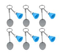 YIGZYCN Badminton Keyring Badminton Keychain Backpack Purse Charm Pendant Key Chain Accessories Kids Birthday Party Supplies 6pcs