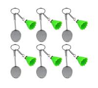 YIGZYCN Badminton Keyring Badminton Keychain Backpack Purse Charm Pendant Key Chain Accessories Kids Birthday Party Supplies 6pcs