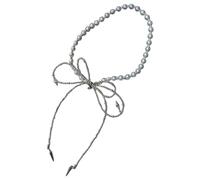 [YIGZYCN] Beautiful Beaded Necklace Bowknot Earrings Imitation Pearl Choker Charm Necklace Suitable for Various Outfits