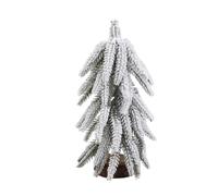 YIGZYCN Cedar Christmas Tree Decoration with Snow-Dusted Branches and Wood-Look Base for Tabletop and Mantel Holiday Display Styling Holiday Centerpiece