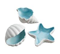 YIGZYCN Ceramic Jewelry Holder with Waterproof Glossy Finish Multipurpose Countertop Decoration Women Girls Sea Theme Jewelry Dish