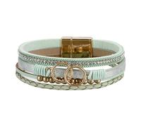 YIGZYCN Charm Multilayer Braided Leather with Copper Beads Adjustable for Women Fashion Jewelry Stackable