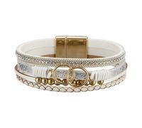 YIGZYCN Charm Multilayer Braided Leather with Copper Beads Adjustable for Women Fashion Jewelry Stackable