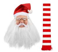 YIGZYCN Christmas Santa Fancy Dress Fancy Father Christmas Dress Up Props For Adults Santa Full Face Scarf Set Santa Dress Up Set
