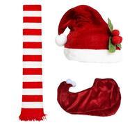 YIGZYCN Christmas Santa Fancy Dress Fancy Father Christmas Dress Up Props For Adults Santa Full Face Scarf Set Santa Dress Up Set