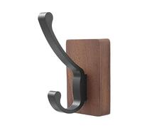 YIGZYCN Compact Elegant Walnuts Wood Hook with Adhesive Backing Drillless Installation Organizes Items Elegant Walnuts Wood Bathroom Hook Strong Adhesive