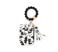 YIGZYCN Compact Travel Card Wallet Soft Zippers Closure Silicone Beaded Wristband PU Leather Card Holder Coin Purse For Women Cardholder With Security Closure