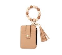 YIGZYCN Compact Travel Card Wallet Soft Zippers Closure Silicone Beaded Wristband PU Leather Card Holder Coin Purse For Women Cardholder With Security Closure