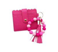 YIGZYCN Contemporary Tassels Card Wallet For Women Silicone PU Leather Multiple Slots Secure Snaps Closure Coin Purse Delicate Tassels Wallet For Daily Use