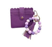 YIGZYCN Contemporary Tassels Card Wallet For Women Silicone PU Leather Multiple Slots Secure Snaps Closure Coin Purse Delicate Tassels Wallet For Daily Use