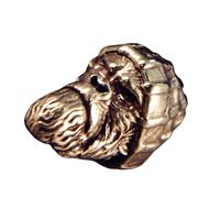 [YIGZYCN] Corrosion Resistant Gorilla Head Carved Brass Bead Hip Hop Woven Paracord Lanyard Charm Keychain Pendant Accessory