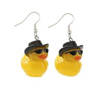 YIGZYCN Duck Keychain with Hat Handmade Yellow Duck Pendant Keychain/Earrings Eye-catching Pendant for Women and Kids