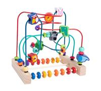 YIGZYCN Educational Wooden Bead Threading Toy for Color Recognition and Fine Motor Skills Development in Toddler Preschool Cognitive Development Toy