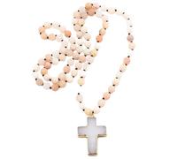 [YIGZYCN] Elegant Knot Stone Necklace with Cross