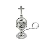 YIGZYCN Elegant Metal Incenses Burners Pillars Shaped Incenses Burners Home Decors Iron Smoker With Crosses Church Iron Smoker With Crosses