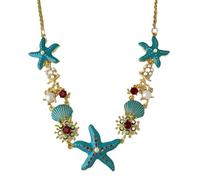 YIGZYCN Elegant Starfishes Shell Featuring Imitation Pearls and Rhinestones Accessory for Women Beach Vacation Jewelry Rhinestones Drop Glaze