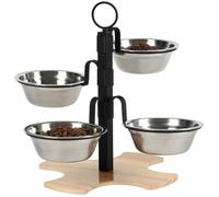 YIGZYCN Elevated Pet Feeding Station Splash Proof for Comfortable Dogs Dining Feeding Bowl Adjustable Heights Quadruple Bowl Pet Feeders ABS