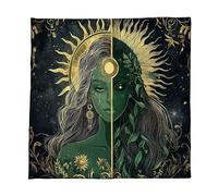YIGZYCN Embroidered Divination Mat Fleece Tarot Cloth 50x50 / 60x60 / 75x75cm Foldable Mystical Design Group Spiritual Divination Cloth