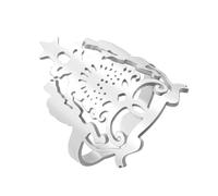 YIGZYCN Ethnic Gold/Silver Moroccans Open Rings Stainless Steel Adjustable Size Finger Accessory Fashion Jewelry for Women Stainless Steel Hoop