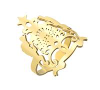 YIGZYCN Ethnic Gold/Silver Moroccans Open Rings Stainless Steel Adjustable Size Finger Accessory Fashion Jewelry for Women Stainless Steel Hoop