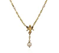 [YIGZYCN] Exquisite Pearl Bow Compass Pendant Necklace Clavicle Chain Adjustable Choker Exquisite Collar Necklace Jewelry