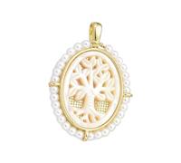 [YIGZYCN] Fashionable Oval Medal Virgin Mary Pendant Charm Accessory for Jewelry Making with Freshwater Pearls and Seashell