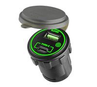 YIGZYCN Fast Charging Car Adapter 66W USB Type C And USB Double Port With Features For Car Motorcycles Boats Black
