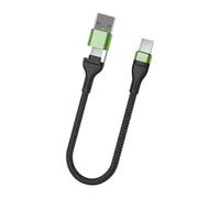 YIGZYCN Fast Charging Cord USB+USB C to Type C 60W Power 35cm Braided Cable for Power Case Accessories Short Portable Charging Cable