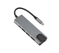 YIGZYCN Fast Speed Type C Hubs HDTV USB2.0 USB3.0 PD100W Output Wire Internet Connection Metal Laptop Accessory USB C to Hdtv Networking Dongle