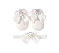YIGZYCN First Walking Shoes with Matching Headband Breathable and Soft Soles Infant Shoes Headpiece